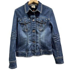 Jordache Women's L Blue Jean Denim Jacket Button … - image 1